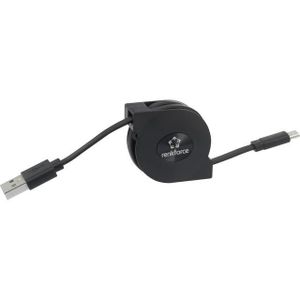 Renkforce USB-kabel USB 2.0 USB-A stekker, USB-micro-B stekker 0.80 m Zwart RF-4352332