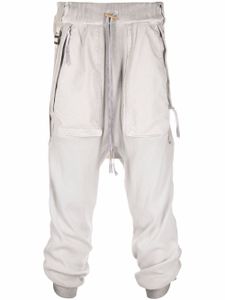 Boris Bidjan Saberi pantalon sarouel à lien de resserrage - Gris