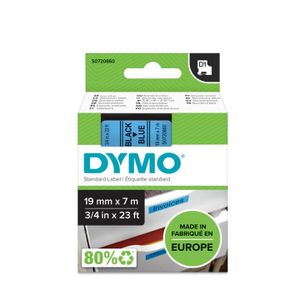 Dymo D1 Schriftband 19 mm x 7 m zwart op blauw 45806