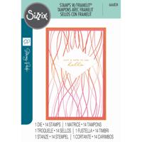 Sizzix • creative coordinations clear stamps with framelits live wire 15pcs