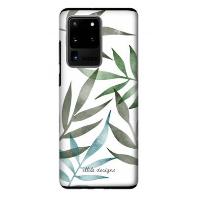Tropical watercolor leaves: Samsung Galaxy S20 Ultra Tough Case