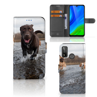 Huawei P Smart 2020 Telefoonhoesje met Pasjes Honden Labrador - thumbnail