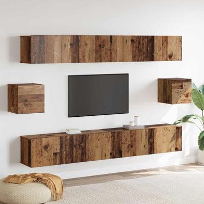 Tv-meubelset 6 pcs Oud hout 100 x 30 x 30 cm Hout