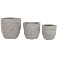 Plantenbakkenset Home ESPRIT Beige Glasvezel Magnesium 45 x 45 x 43 cm (3 Stuks)