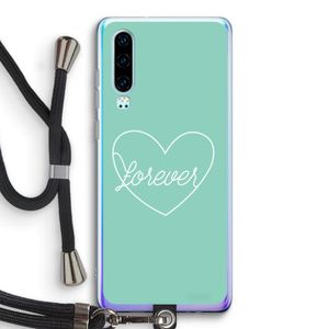 Forever heart pastel: Huawei P30 Transparant Hoesje met koord