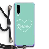 Forever heart pastel: Huawei P30 Transparant Hoesje met koord