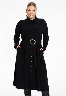 Yoek Jurk met ceintuur | Zwart | Maat 42/44