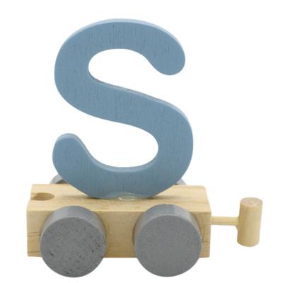 JeP kids houten treinletter S-blauw