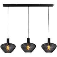 Masterlight 3-lichts hanglamp - zwart -Porto met Blossom clear glazen - 2711-05-05-100-3-8