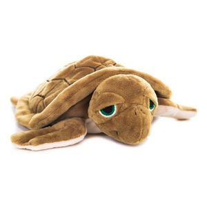 Warmte/magnetron opwarm knuffel - Schildpad - bruin - 23 cm - pittenzak   -