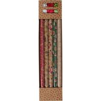 Kerst inpakpapier/cadeaupapier set - 11-delig - 200 x 70 cm