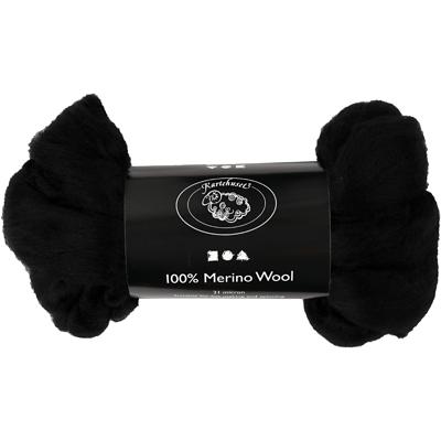 Creativ Company Merino wol, dikte 21 my, zwart, 100 gr/ 1 doos