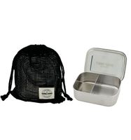 Yummii Yummii - Bento Lunchbox Medium met 3 Compartimenten - Roestvast Staal - Zilver
