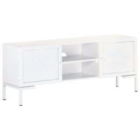 Tv-meubel 115x30x46 cm massief mangohout wit