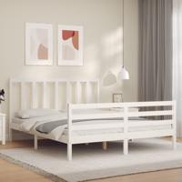 Bedframe zonder matras massief grenenhout wit 160x200 cm Bedframe zonder matras massief grenenhout wit 160x200 cm