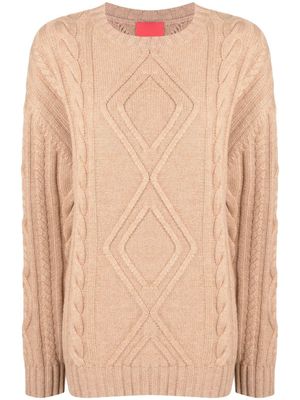 Cashmere In Love pull Alaska en maille épaisse - Marron