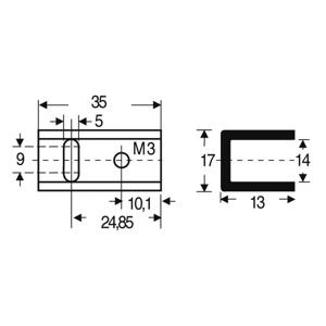 Fischer Elektronik 10019215 SK 13 35 SA-220 Koellichaam 17 K/W (l x b x h) 35 x 17 x 13 mm TO-220