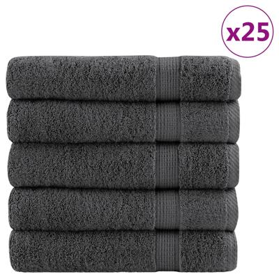 VidaXL Badhanddoeken solund 25 st 600 g/m² 100x150 cm antraciet