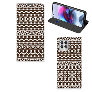 Motorola Moto G100 Hoesje met Magneet Aztec Brown