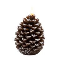 Kaars Led Dennenappel met sneeuw M