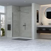 Adema Dawn Inloopdouche - 90x200cm - wandprofiel - stabilisatiestang - helder glas - zwart mat SW1381718/SW1381722/SW1381726