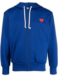 Comme Des Garçons Play hoodie zippé à logo brodé - Bleu