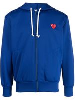 Comme Des Garçons Play hoodie zippé à logo brodé - Bleu