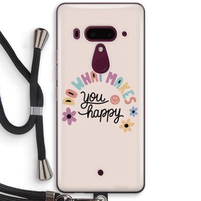 Happy days: HTC U12+ Transparant Hoesje met koord