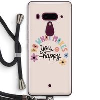 Happy days: HTC U12+ Transparant Hoesje met koord