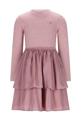 Le Chic winter jurk meisjes - roze - Simar - glitter, silky