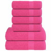 VidaXL 6-delige handdoekenset frogn 360 g/m² roze
