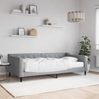 Slaapbank met matras 100x200 cm stof lichtgrijs