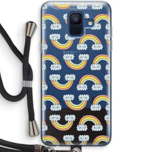 Regenboog: Samsung Galaxy A6 (2018) Transparant Hoesje met koord