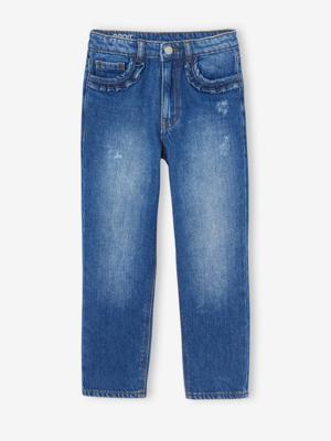 Rechte jeans MorphologiK meisjes heupomvang Small donkerblauw