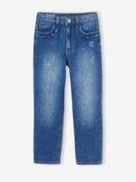 Rechte jeans MorphologiK meisjes heupomvang Small donkerblauw