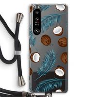 Kokosnoot roze: Sony Xperia 1 III Transparant Hoesje met koord