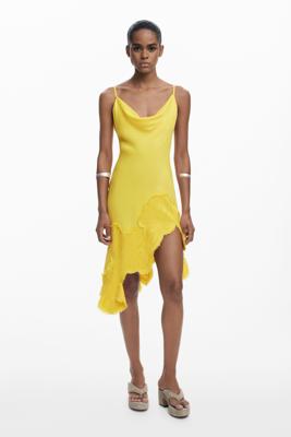 Asymmetrische slipdress - YELLOW - L