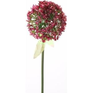 Kunstbloemen Sierui/Allium - op steel - roze/rood - 70 cm - Bloemen voor binnen