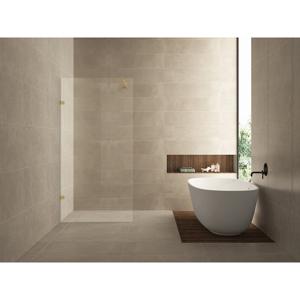 Inloopdouche Wiesbaden Less | 90x200 cm | Nano-coating | Incl.Stabilisatiestang | Helder glas | Geborsteld Messing beslag