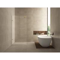 Inloopdouche Wiesbaden Less | 90x200 cm | Nano-coating | Incl.Stabilisatiestang | Helder glas | Geborsteld Messing beslag