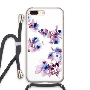Waterverf bloemen: iPhone 7 PLUS Transparant Hoesje met koord