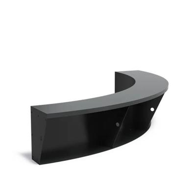 Keerwand + zitrand aluminium 200 x 50 cm binnenbocht