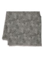 CHANEL Pre-Owned cape en cachemire à logo CC en jacquard (2010) - Gris