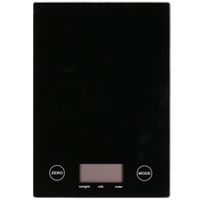 Digitale keukenweegschaal zwart glas 20 x 14 cm   -