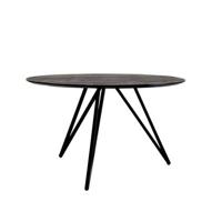 Giga Meubel - Eettafel Rond 130cm - Zwart - 4-6 Personen - Marly