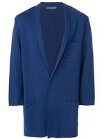 Issey Miyake Pre-Owned shawl lapel cardigan - Bleu - thumbnail