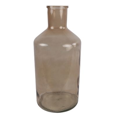 Countryfield Vaas - zand/beige - transparant glas - XXL fles vorm - D24 x H52 cm Countryfield Vaas - zand/beige - transparant glas - XXL fles vorm - D24 x H52 cm