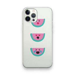 Smiley watermeloen: iPhone 12 Pro Transparant Hoesje