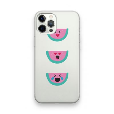 Smiley watermeloen: iPhone 12 Pro Transparant Hoesje
