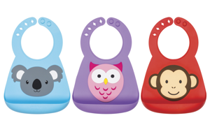 Nuby 3D Silicone Slabbetje met Dierendesigns